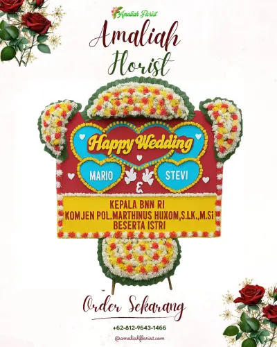 Karangan Papan Bunga Pernikahan di Citaringgul